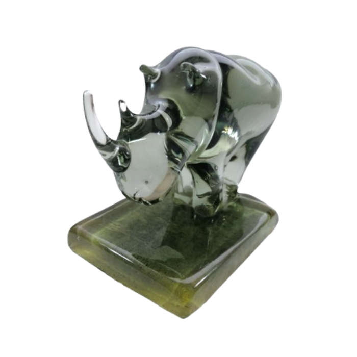 Ngwenya Handmade Huge Rhino Bookend 100% recycled glass
