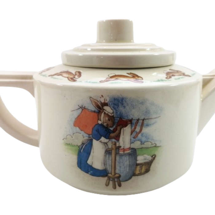 Royal Doulton Bunnykins Casino Shape Tea Pot 1937-1953 Signed
