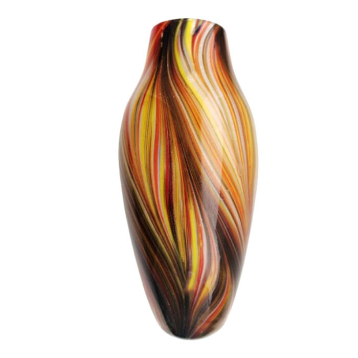 Murano Glass Bright Vibrant multicoloured with gold flakes vase