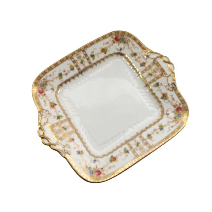 Wedgwood Antique hand painted delicate flowers and gold trim Cake Serving Plate
