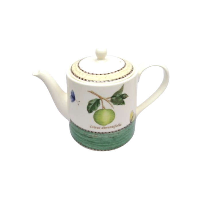 Wedgwood Sarah`s Garden Teapot Green Citrus Aurantifolia Ice Tea Recipe 1997