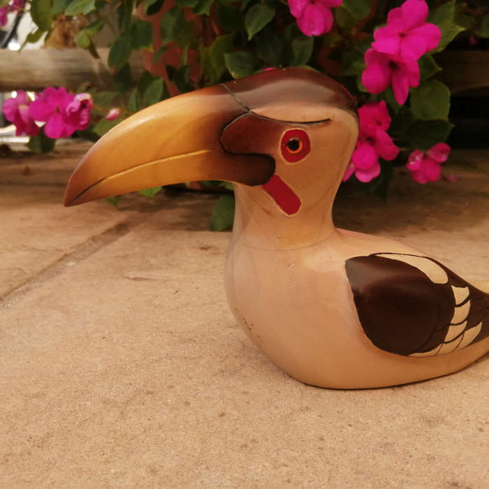 African Carvers of Knysna carved and hand painted Yellow Hornbill Ltd Bird 24/2000