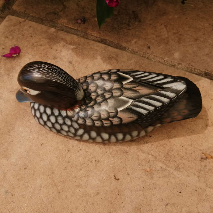 Wooden Hand carved Duck Swimming