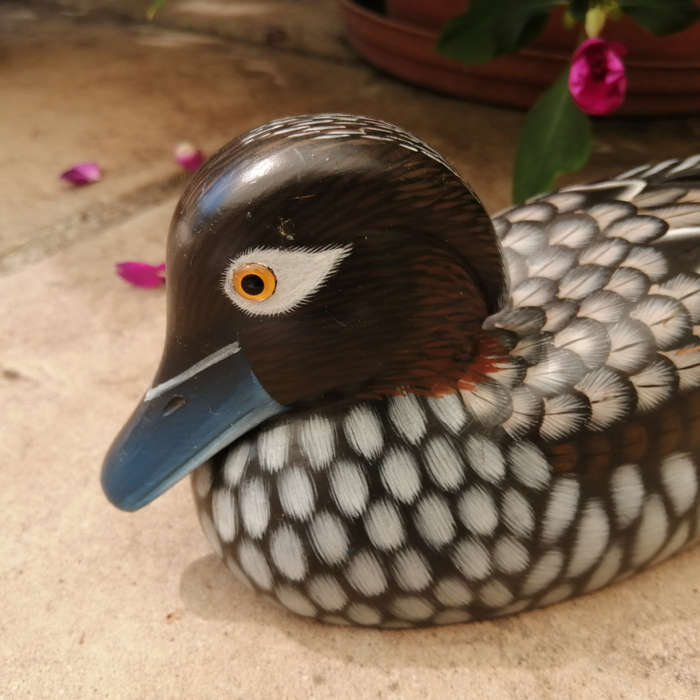 Wooden Hand carved Duck Swimming