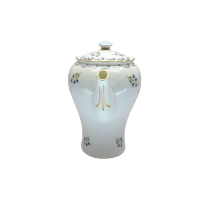 Shelley Coffee Pot white with blue flowers Blue Rock