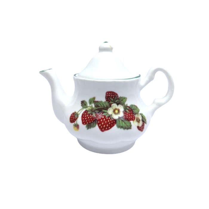 G.L.M. Staffordshire  Miniature Tea Pot with Strawberry Design