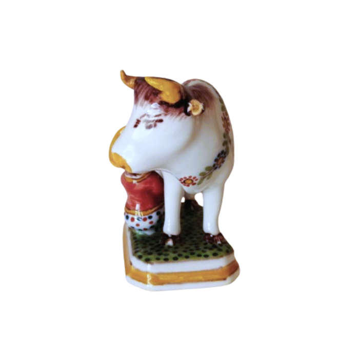 Delft Makkuer Large Hand Painted Porcelain Cow Bull c1960