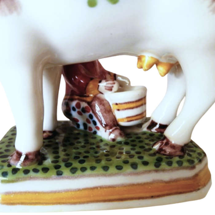 Delft Makkuer Large Hand Painted Porcelain Cow Bull c1960