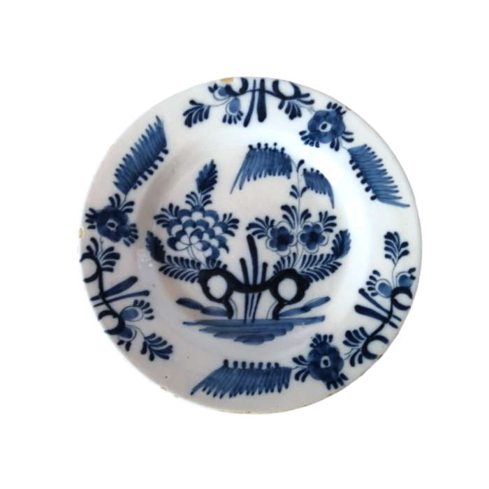 Holland Delft Antique c18th Decorative Wall Plate Hand Painted