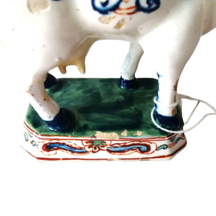 Delft Antique De Griekse A Polychrome Cow 1701-1722