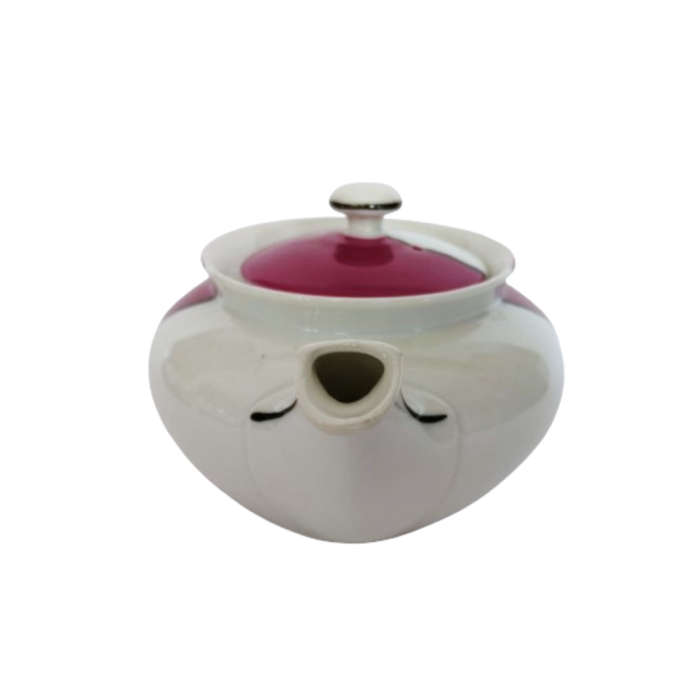 Protea China Tea Pot Burgundy on white