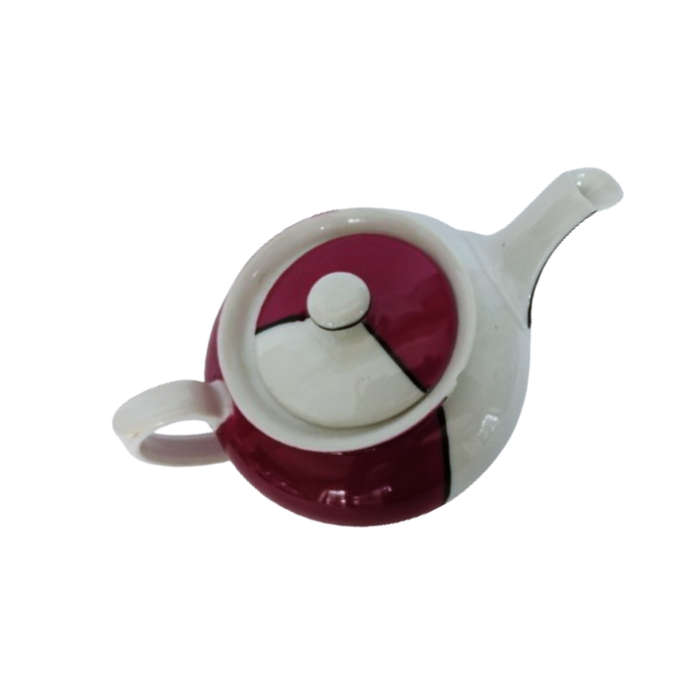 Protea China Tea Pot Burgundy on white