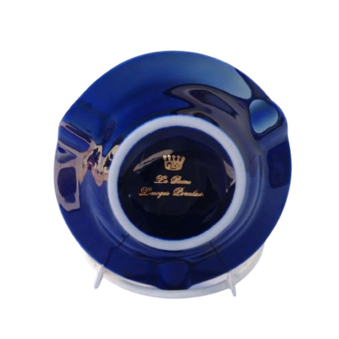 Limoges Porcelaine Cobalt Blue and 22k Gold oval dish
