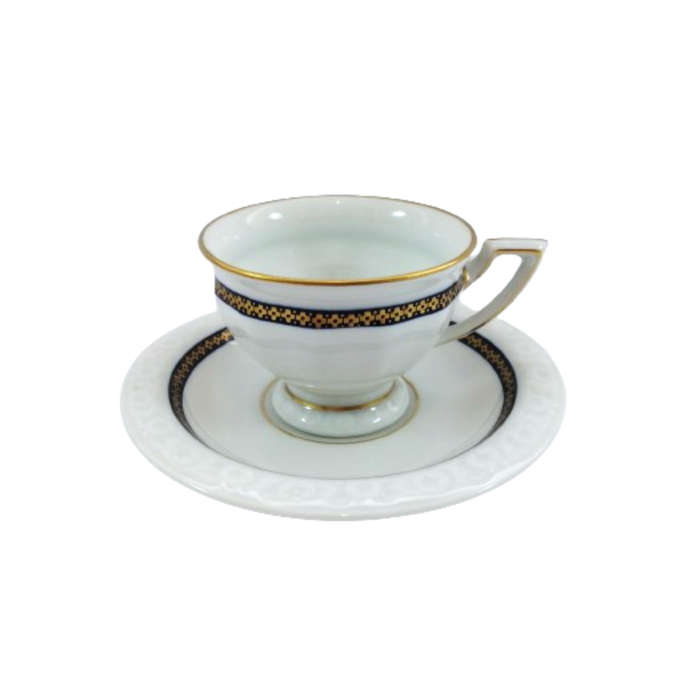 Rosenthal Bavaria Gold and Blue Cup and Saucer Duo