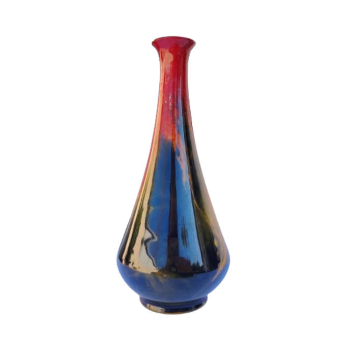 Antique Noke Sung Ware Signed Royal Doulton Tall Flambe Vase
