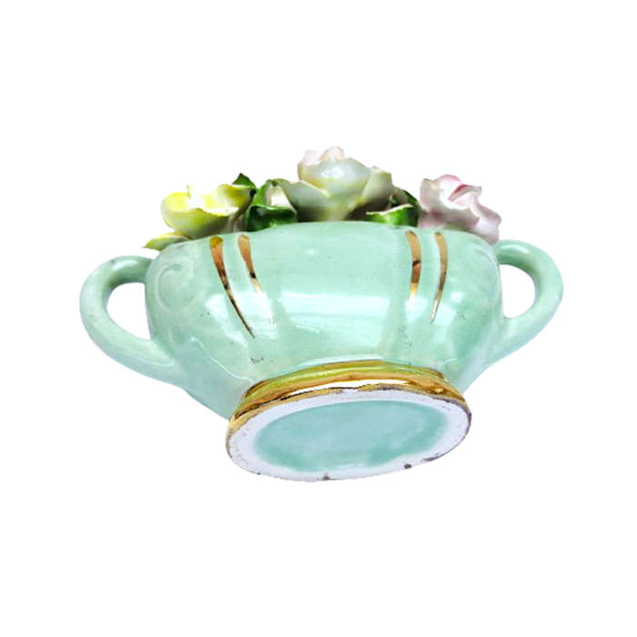 1950`s Denton Bone China Floral Flower Good Luck Horseshoe