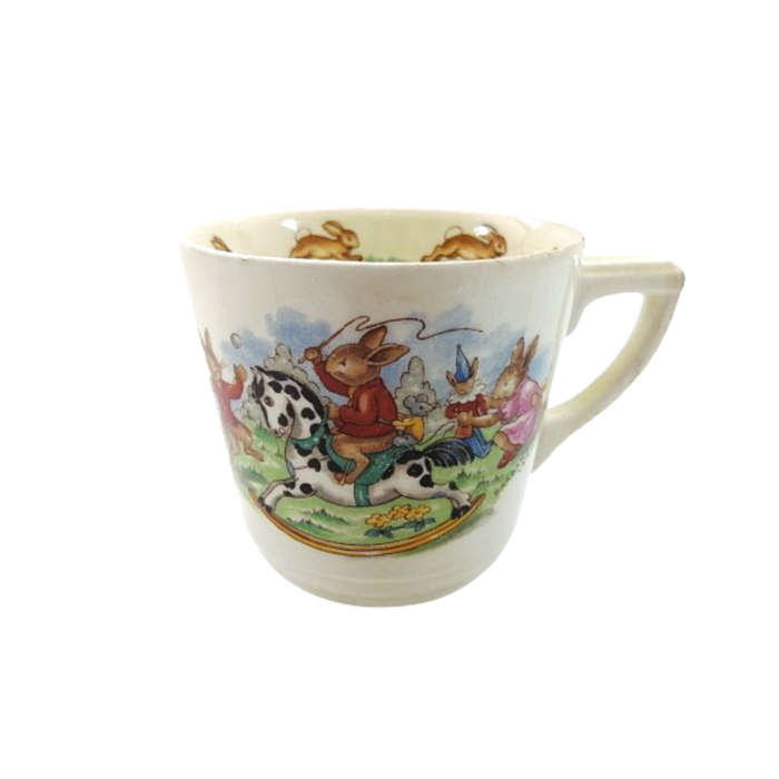 Royal Doulton Bunnykins Signed Casino Cup Rocking Horse