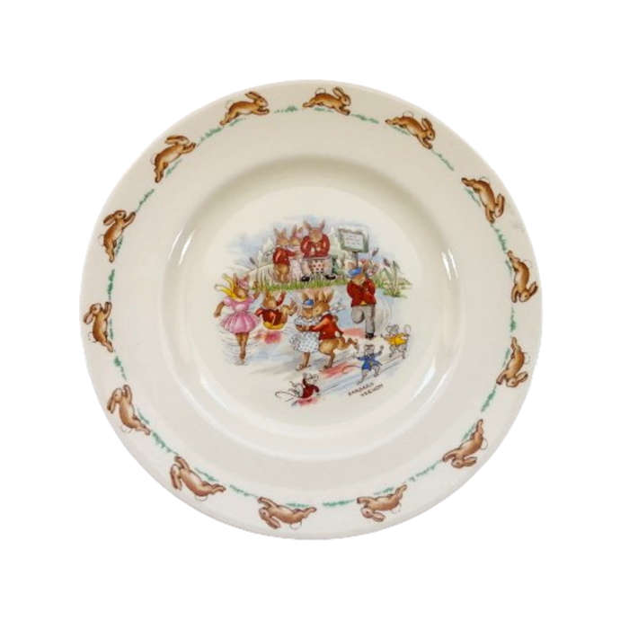 Royal Doulton Bunnykins Signed Plate Skating