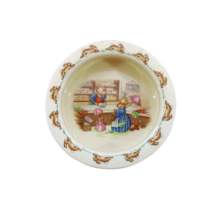 Royal Doulton Bunnykins Porridge Bowl  Mrs Rabbit Shopping