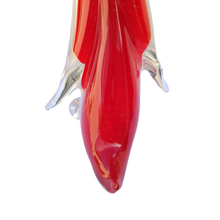 Murano Large Red and Opaque Opal White Swan Bird