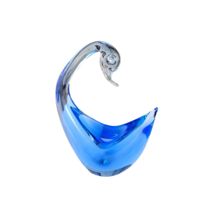 Murano Blue and Clear Duck Bird