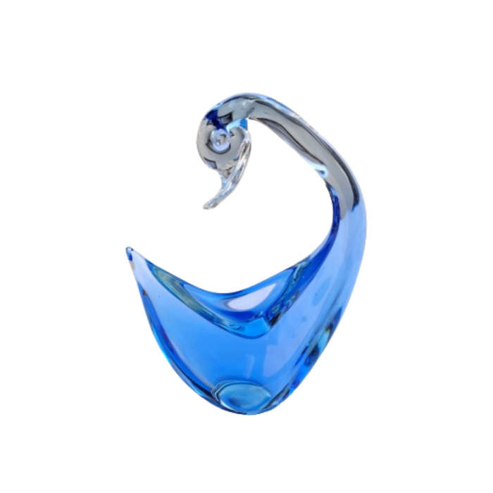 Murano Blue and Clear Duck Bird