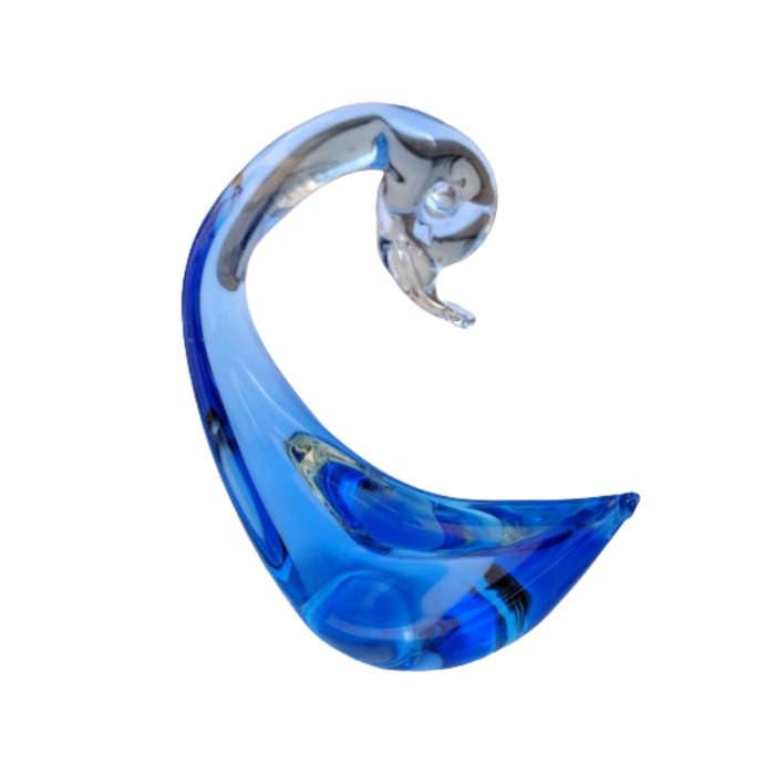 Murano Blue and Clear Duck Bird