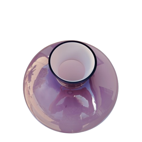 Amethyst Purple Glass Vase with Milk White interior