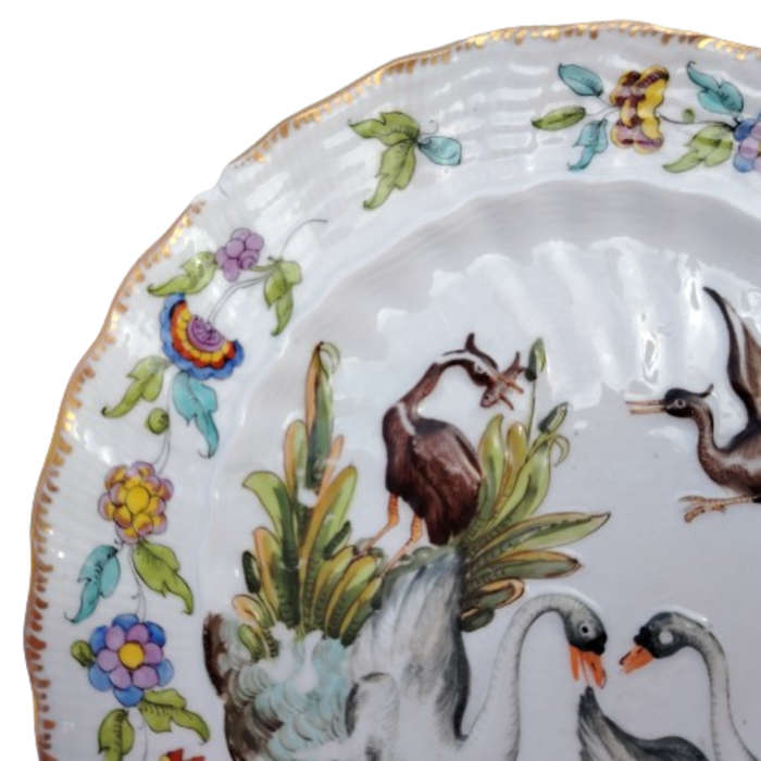 Capodimonte Swan and Heron Plate