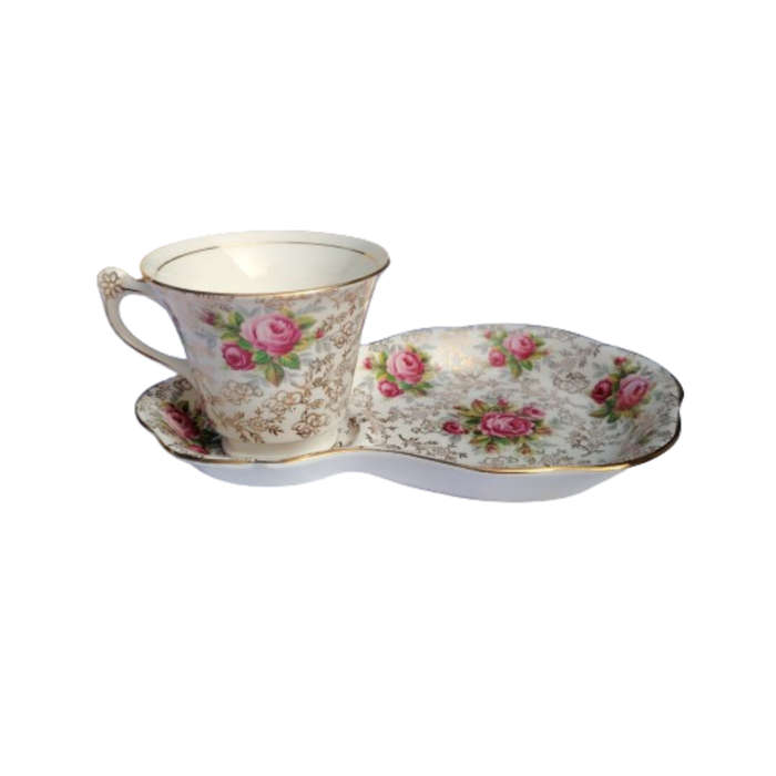 Old Foley James Kent June Rose Tennis Tray and Cup