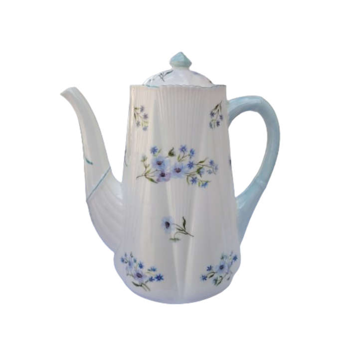 Shelley Coffee Set white with blue flowers Blue Rock