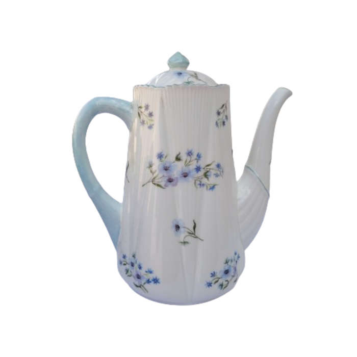 Shelley Coffee Set white with blue flowers Blue Rock