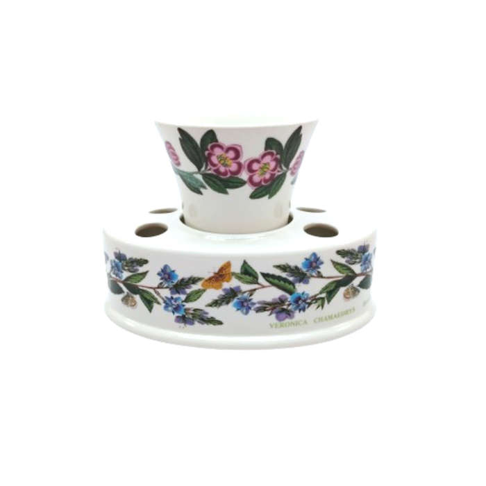 Portmeirion Botanic Garden Toothbrush Holder and beaker in the Speedwell and Rhododendron