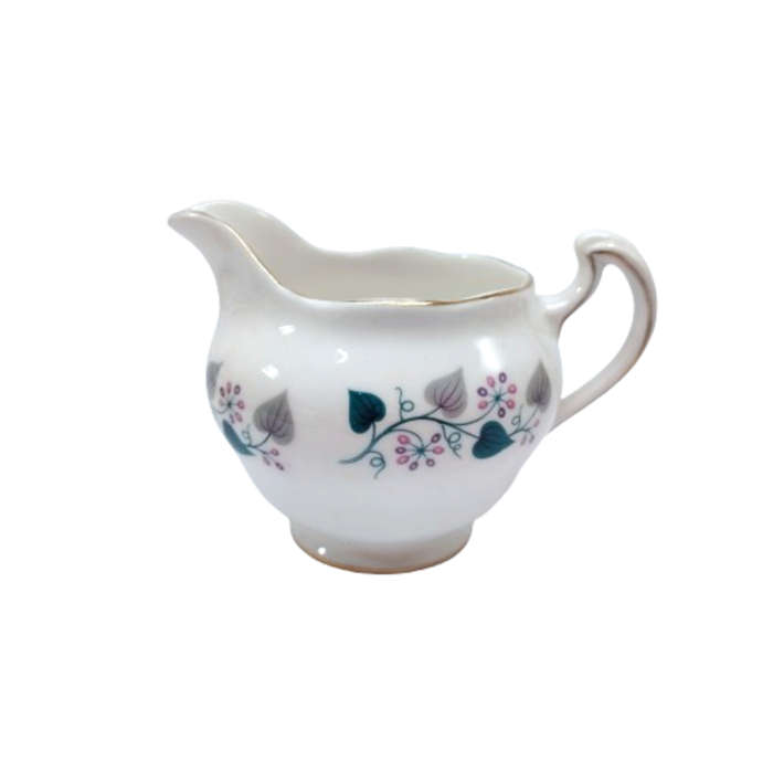 Royal Vale Bone China with blue & grey leaf  Creamer Milk Jug