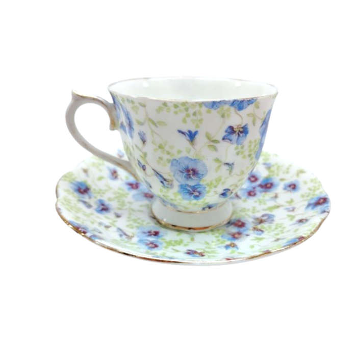 Royal Albert Chintz Blue Pansy Trio