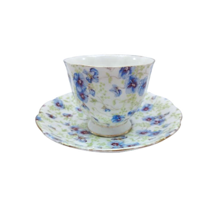 Royal Albert Chintz Blue Pansy Trio