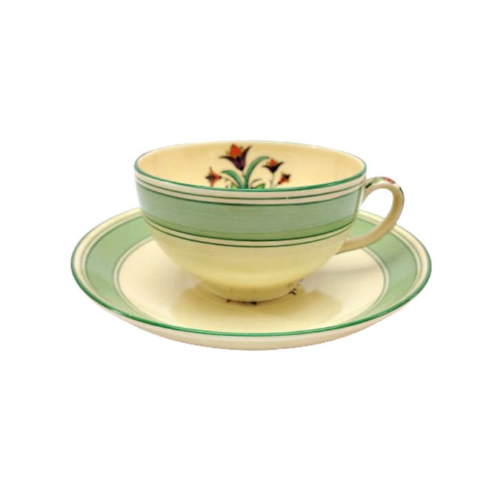 Minton china Vintage Green and Yellow Trio