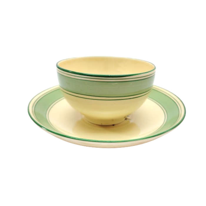 Minton china Vintage Green and Yellow Trio
