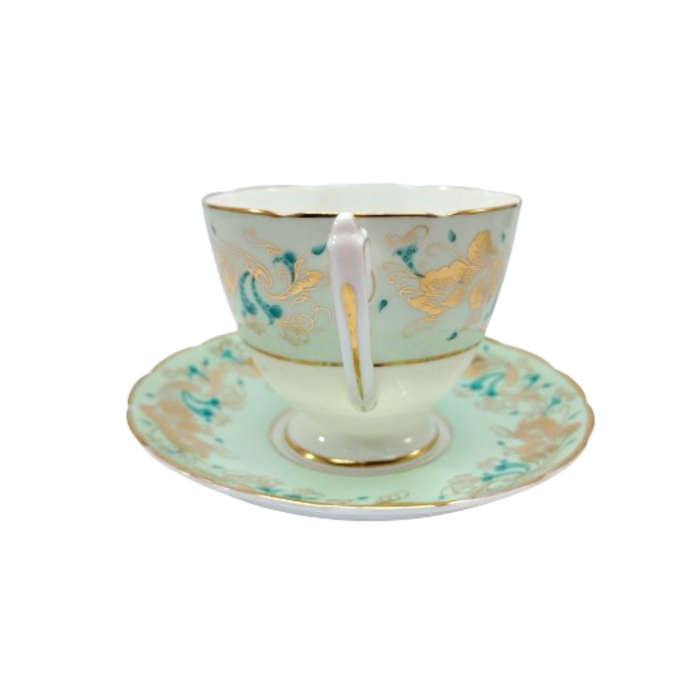 Coalport Elegant Bone China Strange Orchid pale green Trio