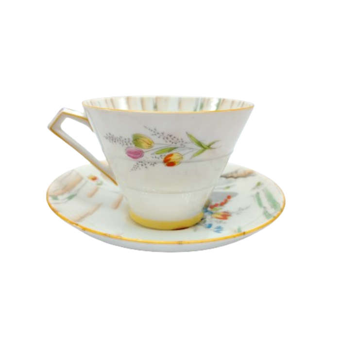 Paragon Rare Bone Fine Bone China Salon Art Deco Duo