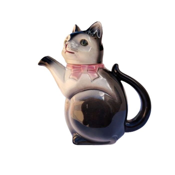 Vintage Erphila Black and White Cat Teapot  Germany 6700B