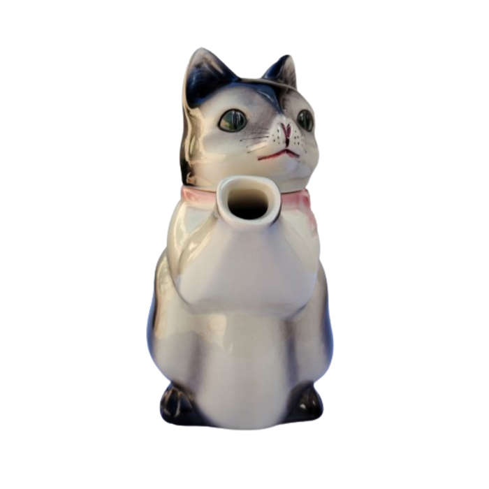 Vintage Erphila Black and White Cat Teapot  Germany 6700B