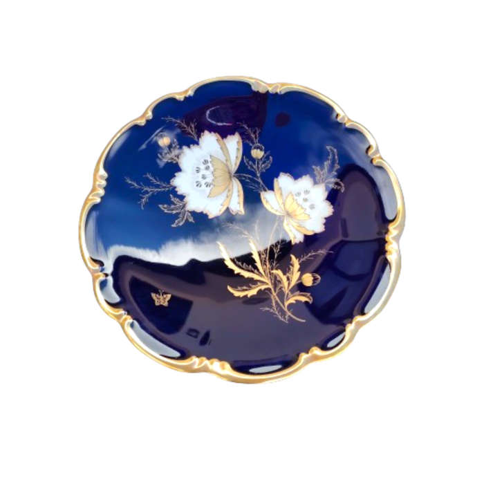 Lindner Kueps Bavaria Echt Cobalt Blue Gilt Bowl