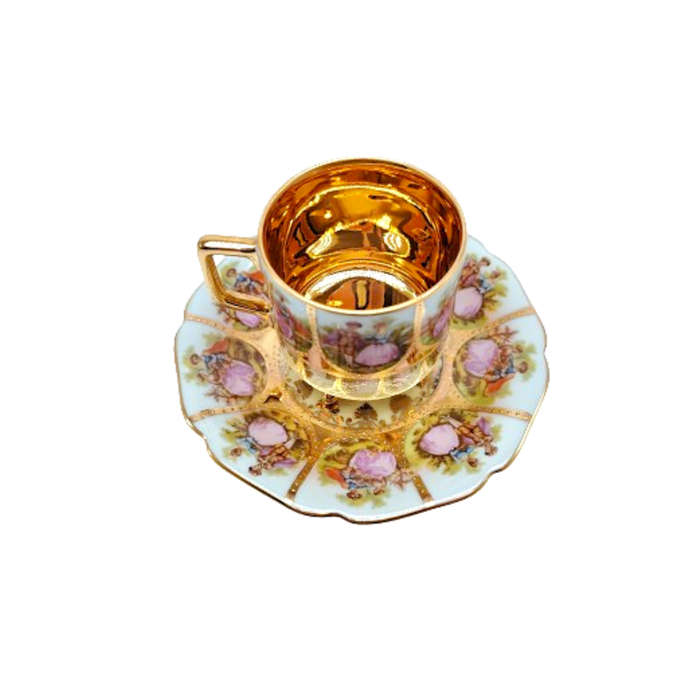 Bavarian Adler JWK Love Story Demitasse 4 Footed Cup and saucer