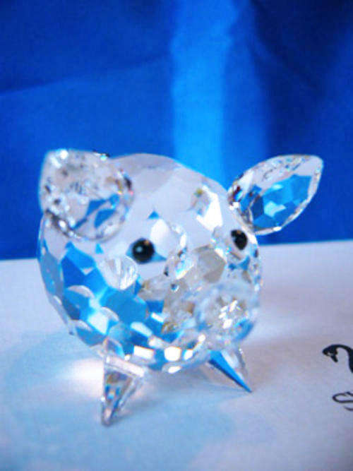 Swarovski Silver Crystal Medium Pig