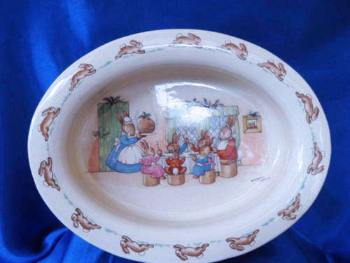 Very Old "Bunnykins" Oval Porridge Bowl - Signed Barbara Vernon Royal Doulton