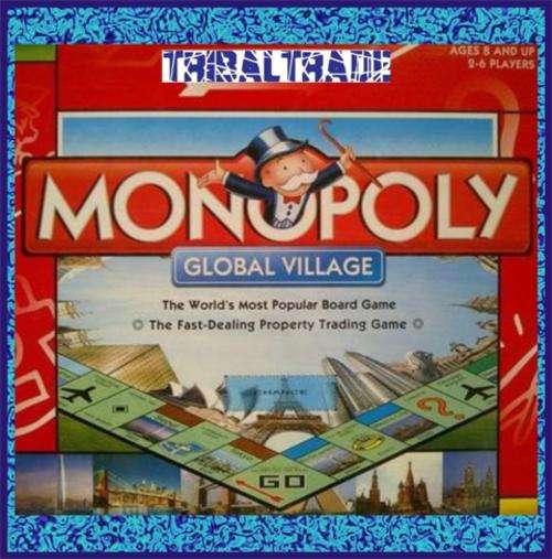 4 x MONOPOLY - GLOBAL VILLAGE - World's Most Popular Board Game! FREE UNO CARDS WITH EVERY GAME!