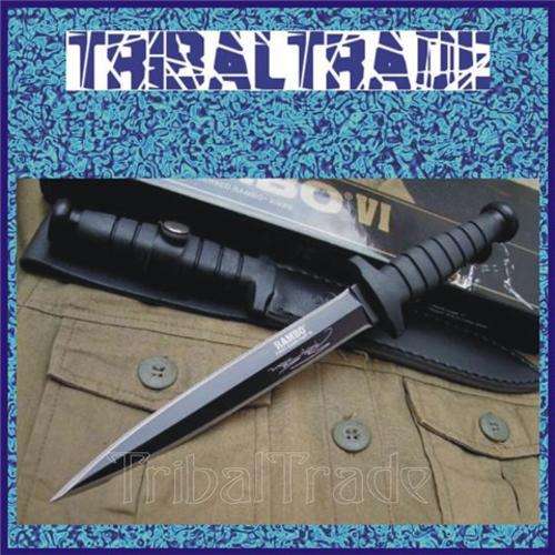RAMBO DAGGER with Sheath in presentation box - Double Edge Fixed Blade - COLLECTORS ITEM!!!