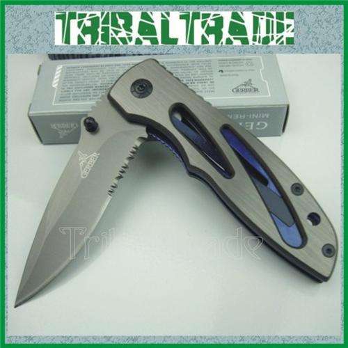 2 to GO!! GERBER X21 LOCKING LINER KNIFE - Steel Handle, Titanium Plated Blade - WELL BALANCED!!