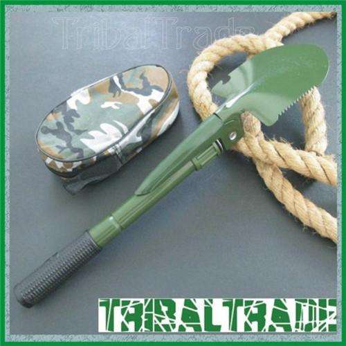6 to Go!! COMPACT SURVIVAL / CAMPING FOLDING SPADE - Shovel, Dibble Pick, Saw, Bottle Opener!!!